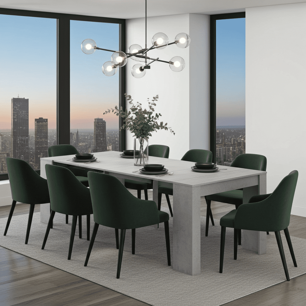 The Ashcombe | Luxury Concrete Grey Extending Dining Table