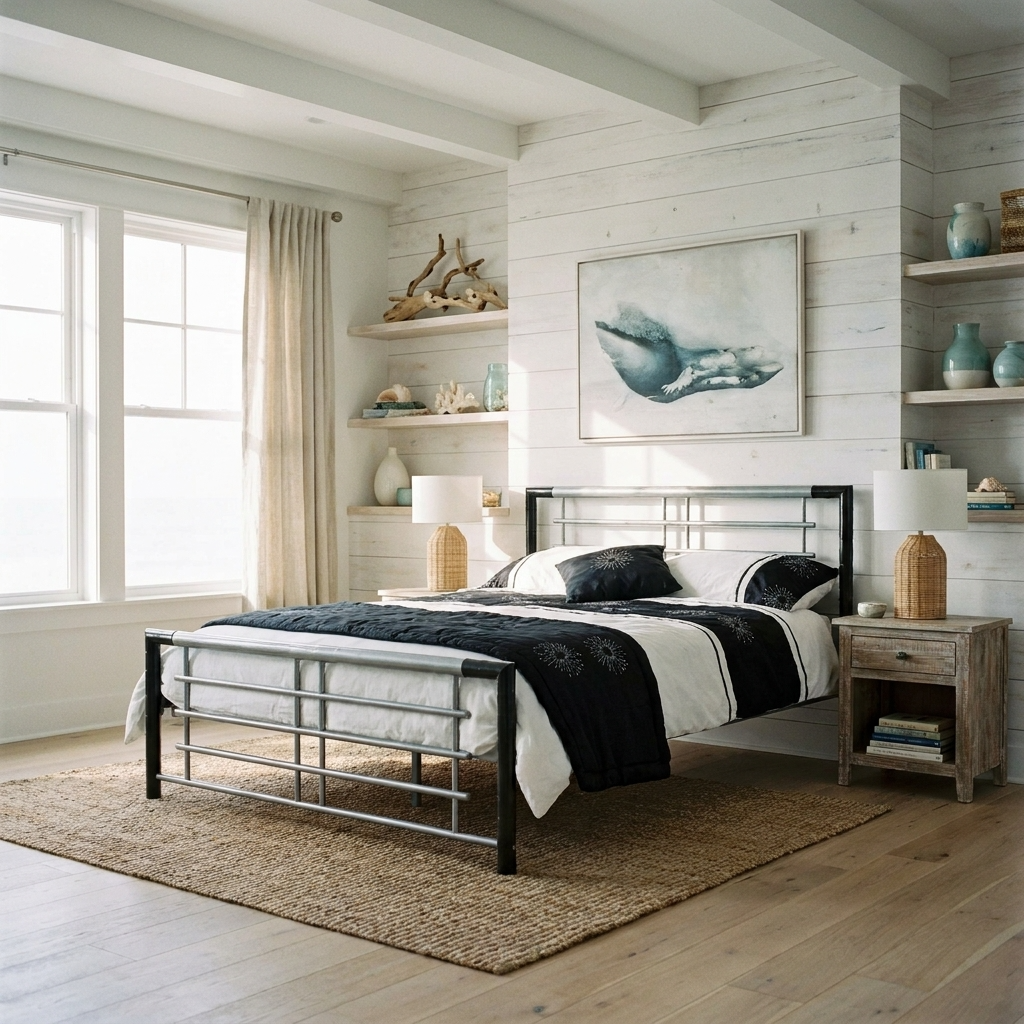 The Bromley | Luxury Black & Silver Reinforced Metal Bed