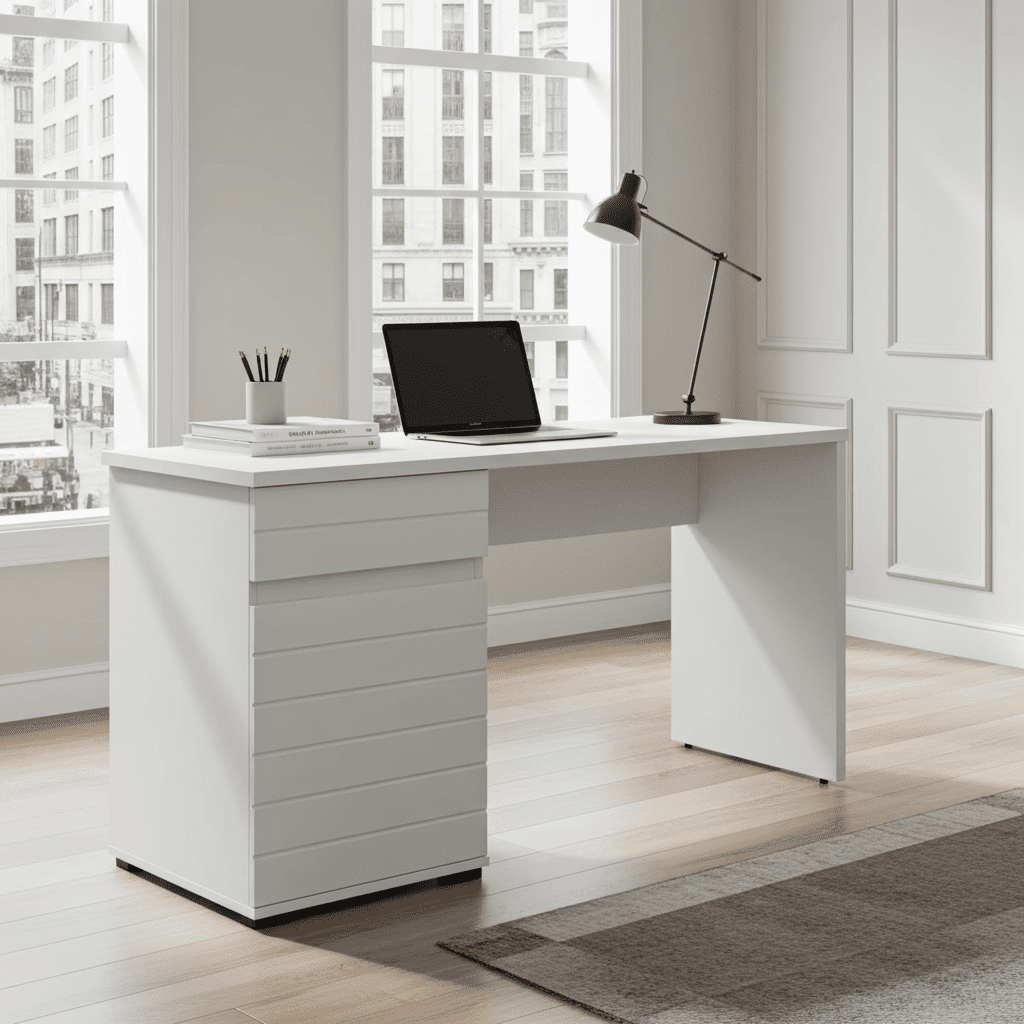 The Ellington | Luxury White Gloss Desk