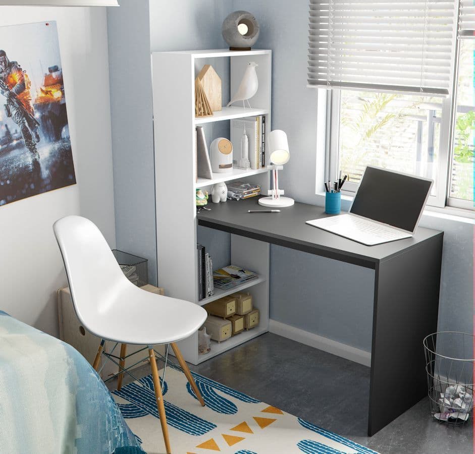 The Highbury | Luxury Grey Desk & Bookcase