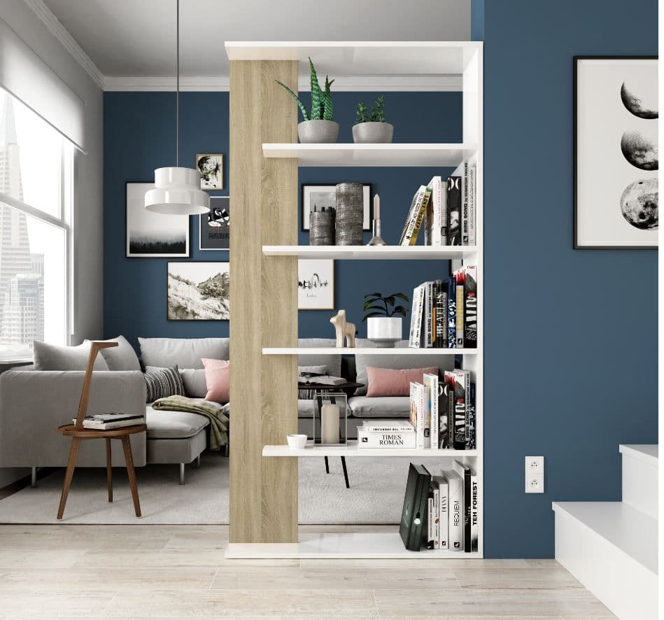 Luxira White & Oak Effect Bookcase