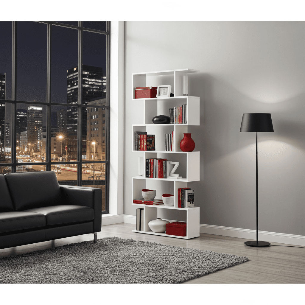 Valencia White Gloss Bookcase