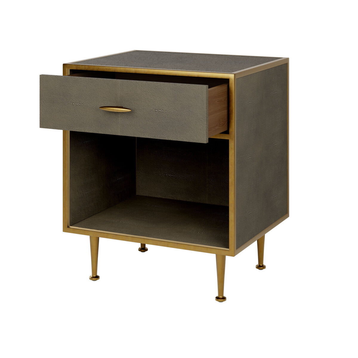 Regency | Faux Shagreen Luxury Bedside Table