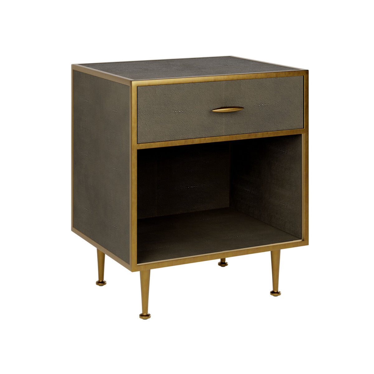Regency | Faux Shagreen Luxury Bedside Table