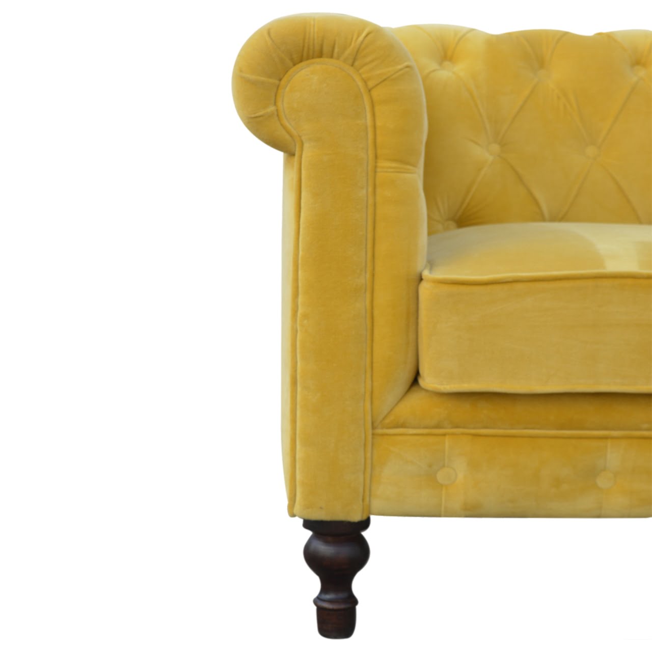 Kensington | Mustard Velvet Chesterfield - 2 Seater Sofa