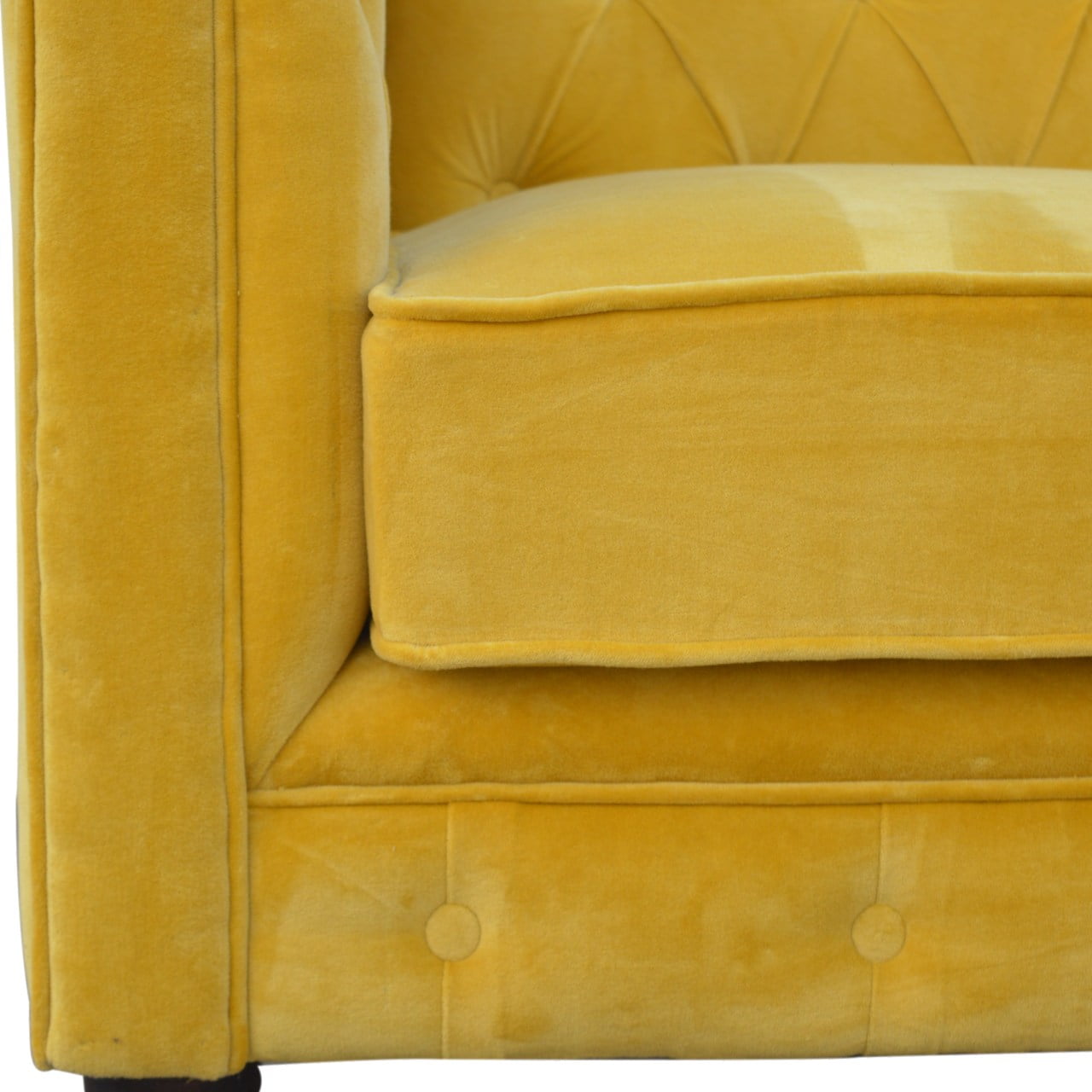 Kensington | Mustard Velvet Chesterfield - 2 Seater Sofa