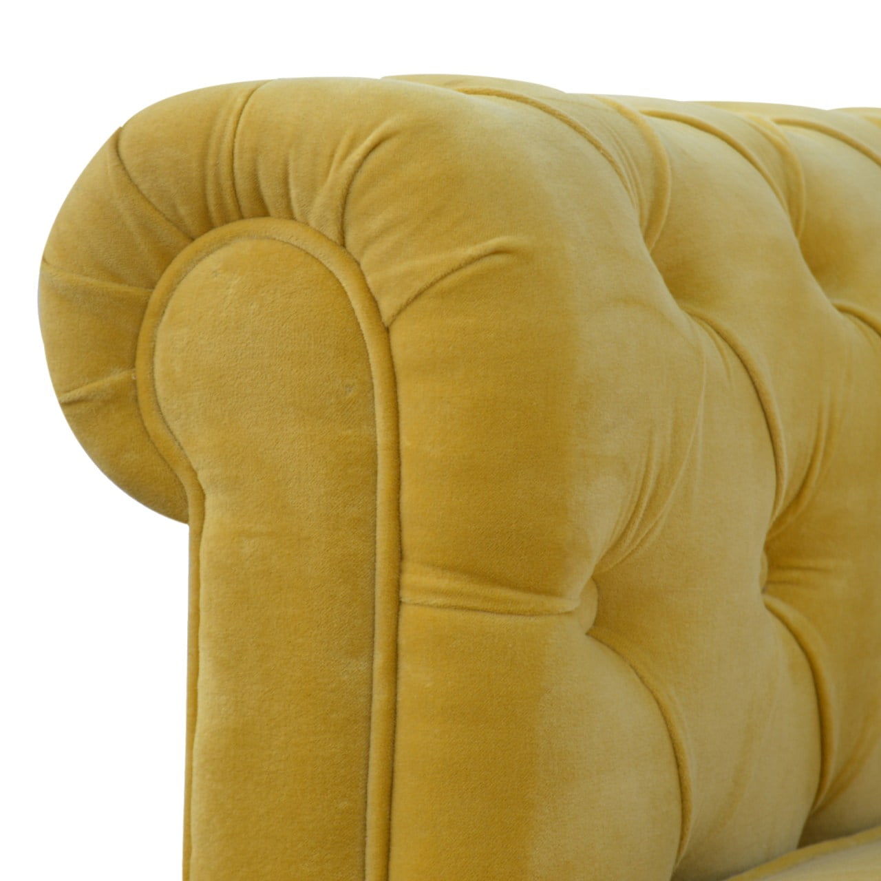 Kensington | Mustard Velvet Chesterfield - 2 Seater Sofa