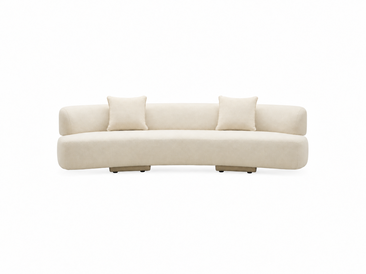 Samira | Luxury Cream Linen Curved 3 Seater Sofa