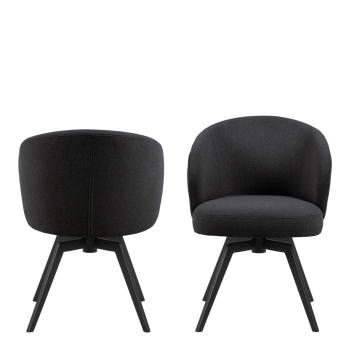 The Nerissa | Luxury Anthracite Swivel Dining Chair