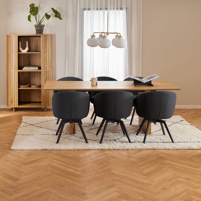 The Nerissa | Luxury Anthracite Swivel Dining Chair