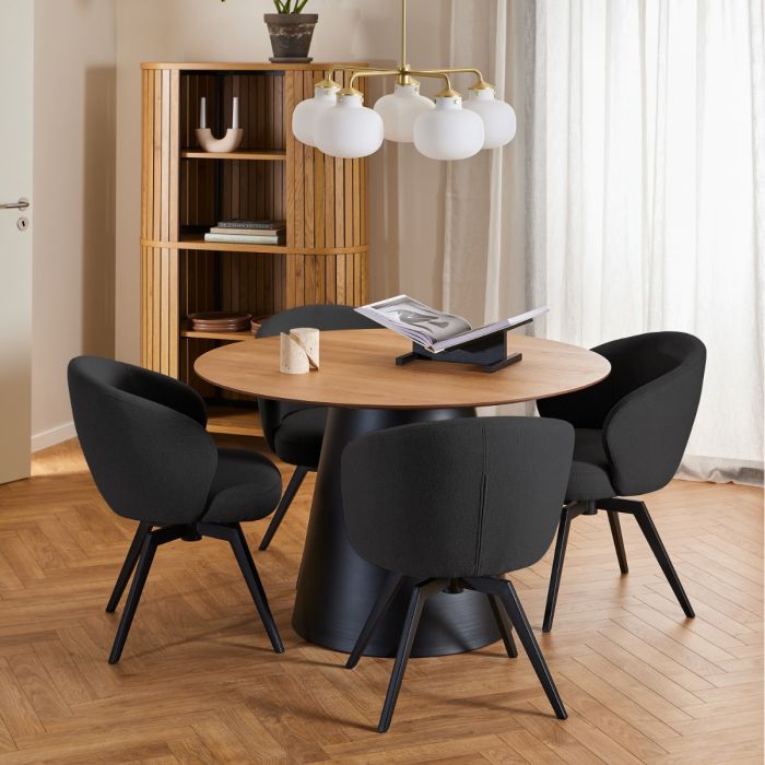The Nerissa | Luxury Anthracite Swivel Dining Chair