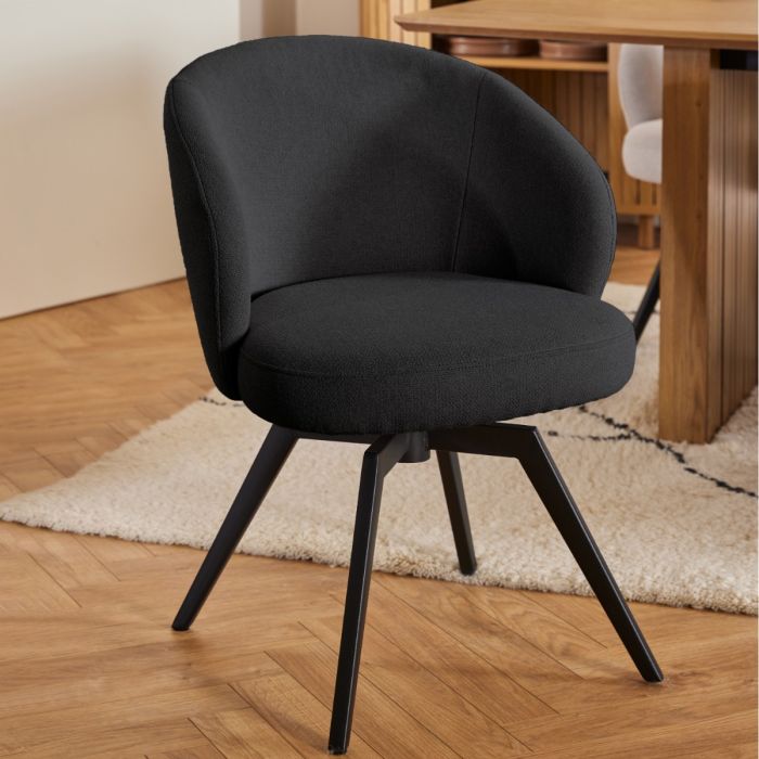 The Nerissa | Luxury Anthracite Swivel Dining Chair