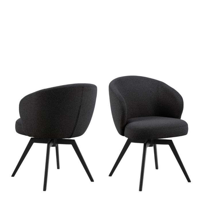 The Nerissa | Luxury Anthracite Swivel Dining Chair