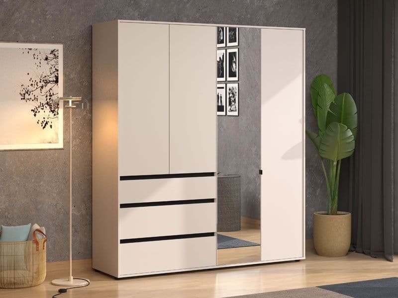 Norelle | Luxury Cashmere 4 Door Mirrored Wardrobe