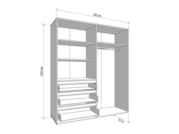 Norelle | Luxury Cashmere 4 Door Mirrored Wardrobe