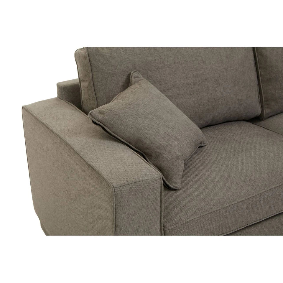 Noura | Luxury Grey Fabric 3 Seater Sofa