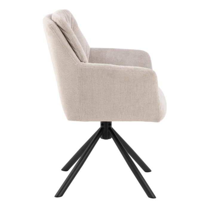 The Marbella | Luxury Cream Chenille Swivel Dining Chair – Set of 2