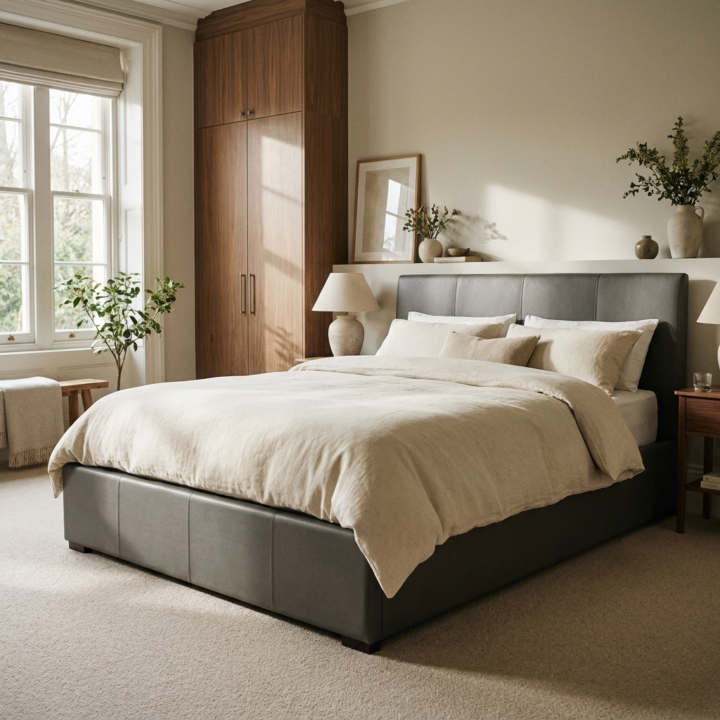 Slate | Luxury Fabric Ottoman Bed