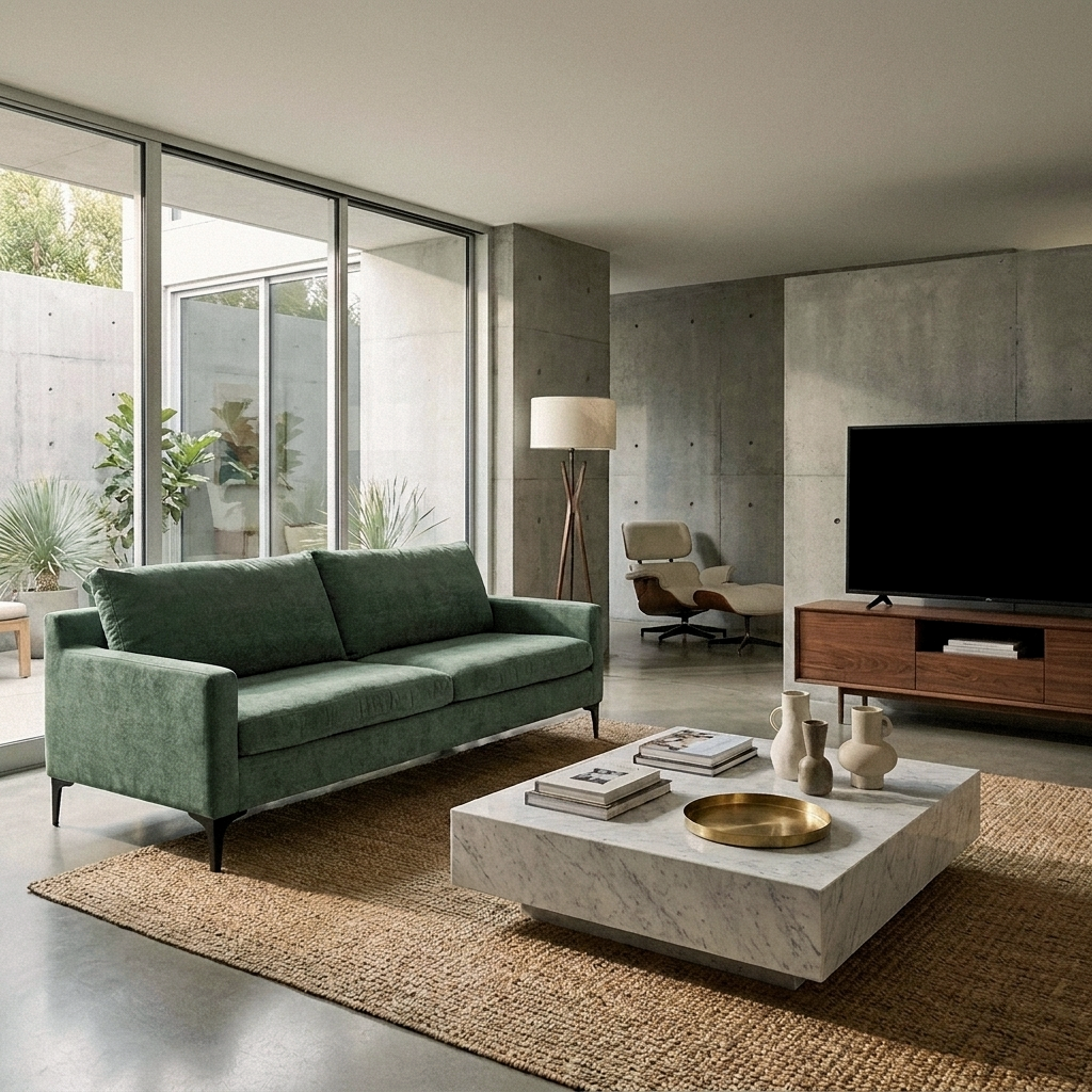 Henley | Green Textured Fabric - Luxury 3 Seater Sofa