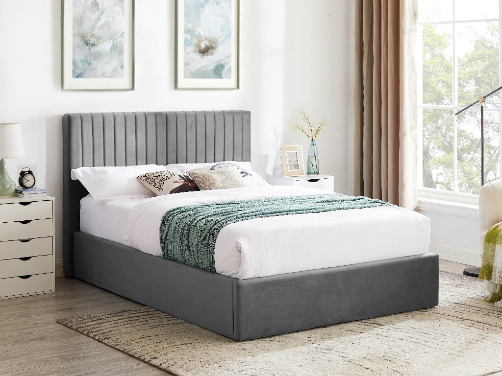 Zahira | Luxury Velvet Ottoman Bed