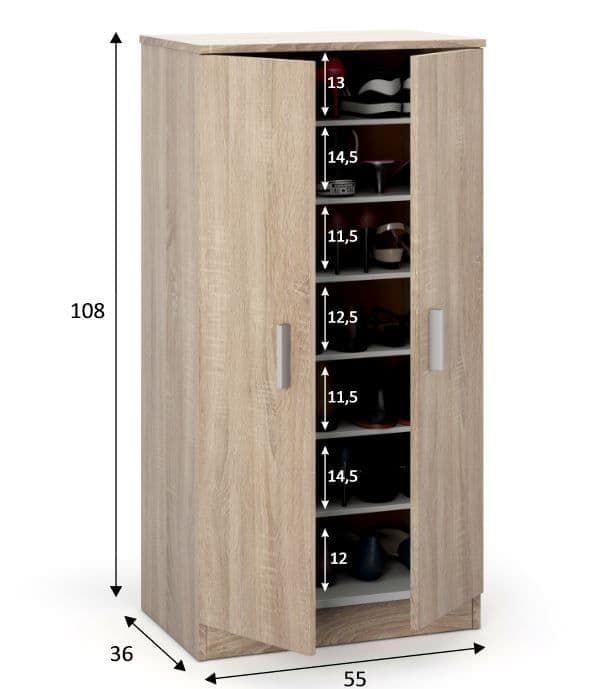 Sand Oak Effect Shoe Cupboard