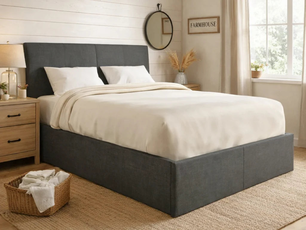 Slate | Luxury Fabric Ottoman Bed