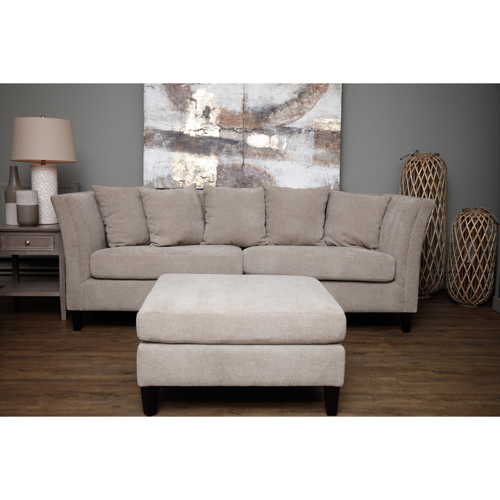 Buckingham | Taupe Cushion Back - Luxury Three Seater Sofa