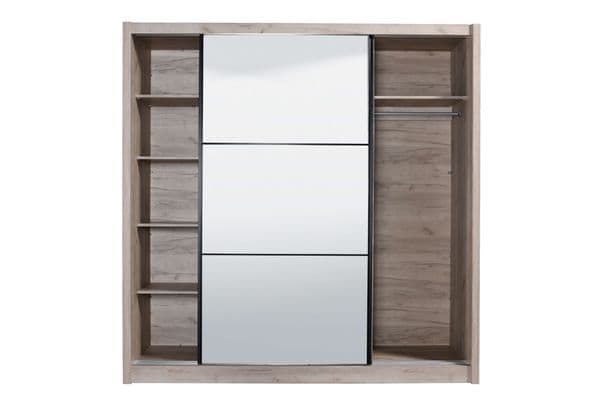Veylen | Luxury Oak Effect Mirrored Sliding Wardrobe