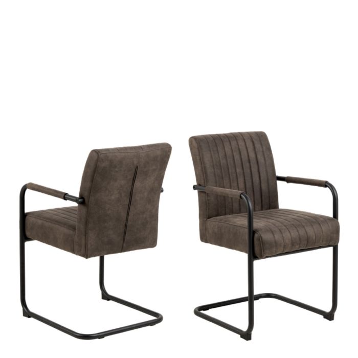 The Amara Anthracite Microfibre Dining Chair – Set of 2 – image 1