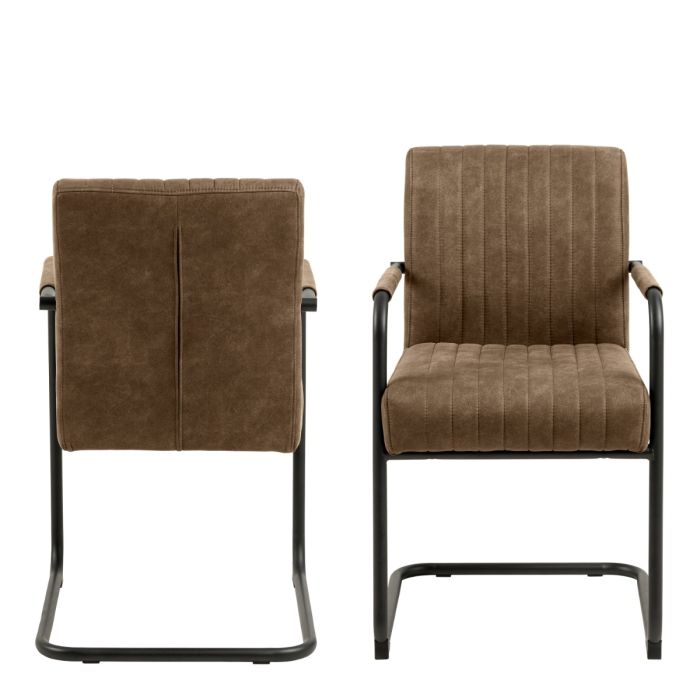 The Amara Light Brown Microfibre Dining Chair – Set of 2 – image 2