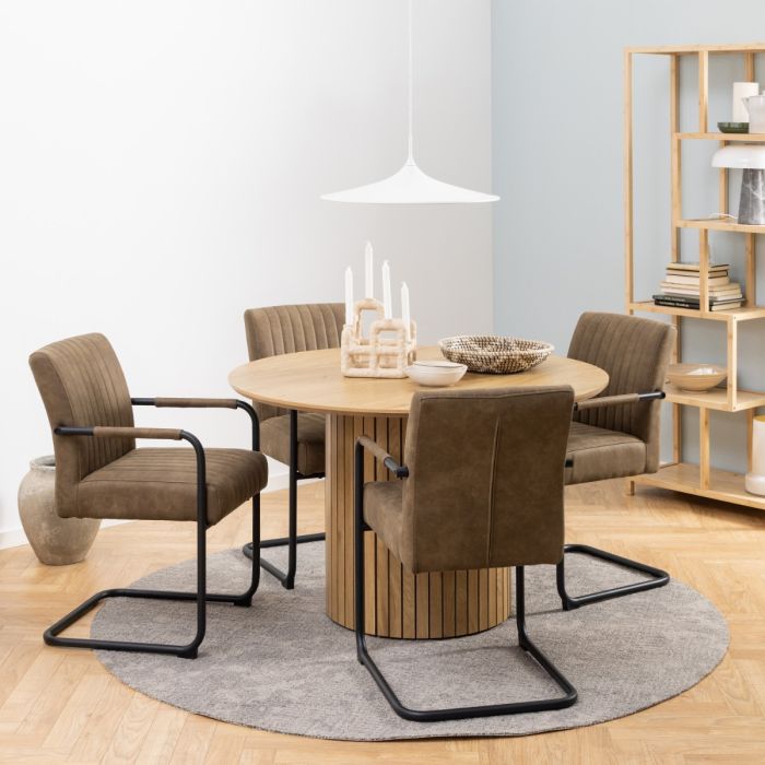 The Amara Light Brown Microfibre Dining Chair – Set of 2 – image 4