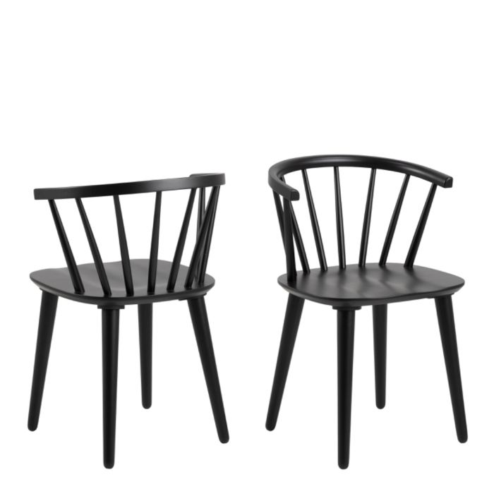 The Arden Black Spindle Back Dining Chair – Set of 2 – image 1
