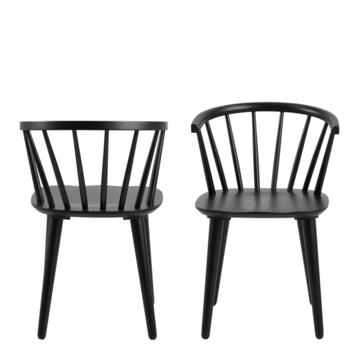 The Arden Black Spindle Back Dining Chair – Set of 2 – image 2