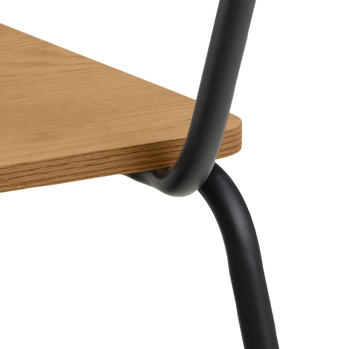 The Aspen Oak-Effect & Black Steel Dining Chair – Set of 4 – image 7