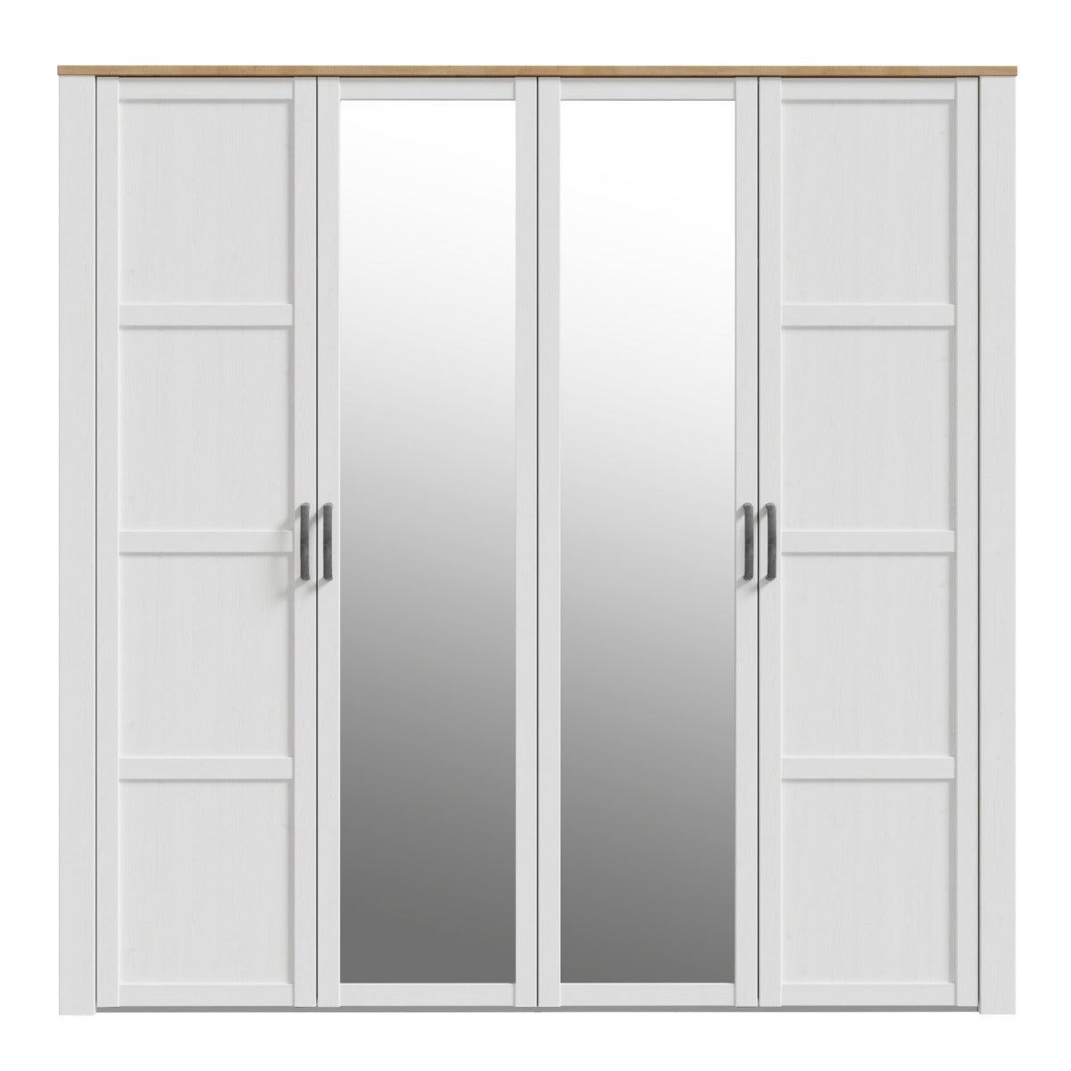 Avellino White & Riviera Oak mirrored wardrobe - original supplier photo 2