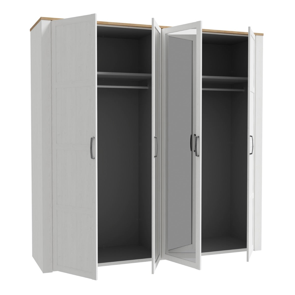 Avellino White & Riviera Oak mirrored wardrobe - original supplier photo 3