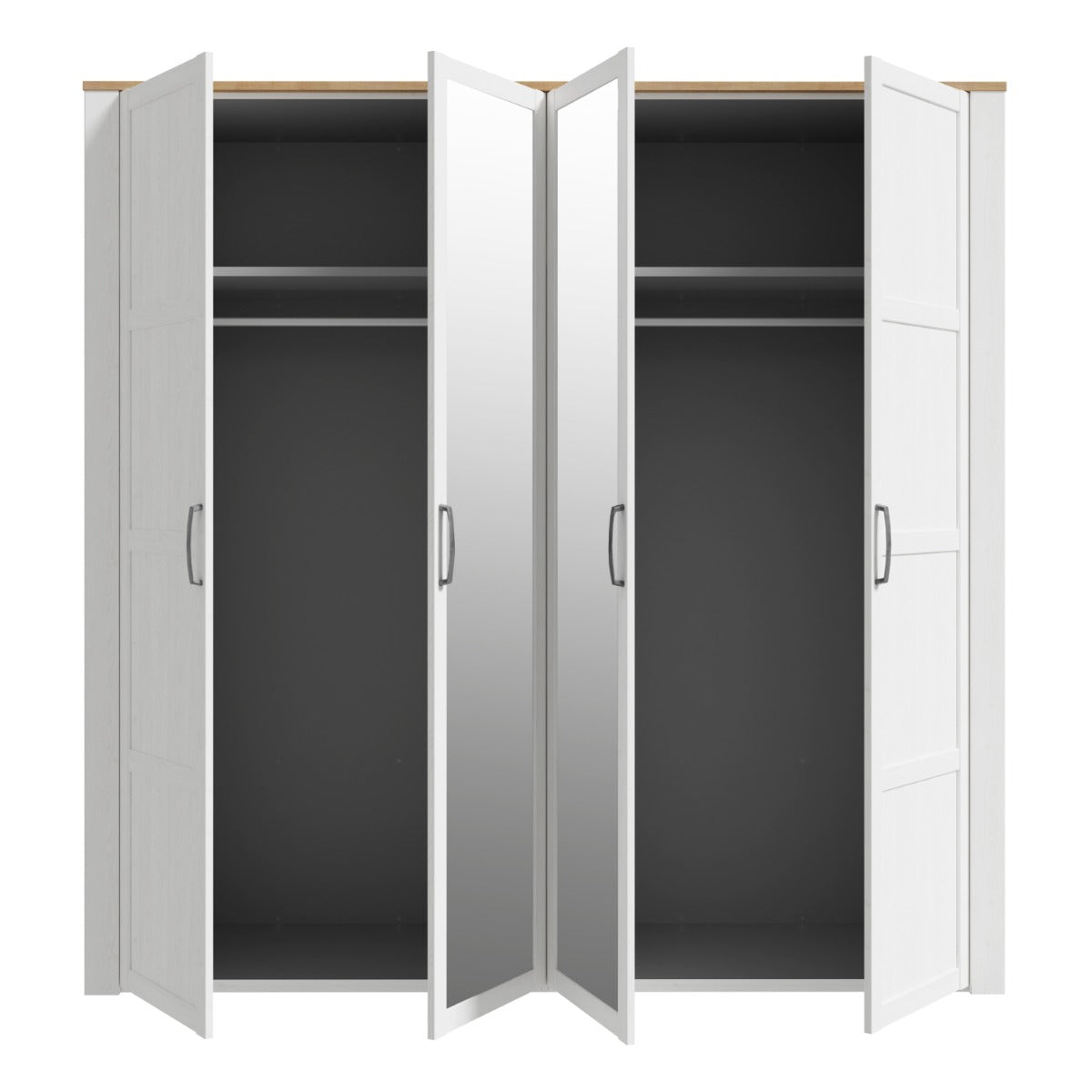 Avellino White & Riviera Oak mirrored wardrobe - original supplier photo 4