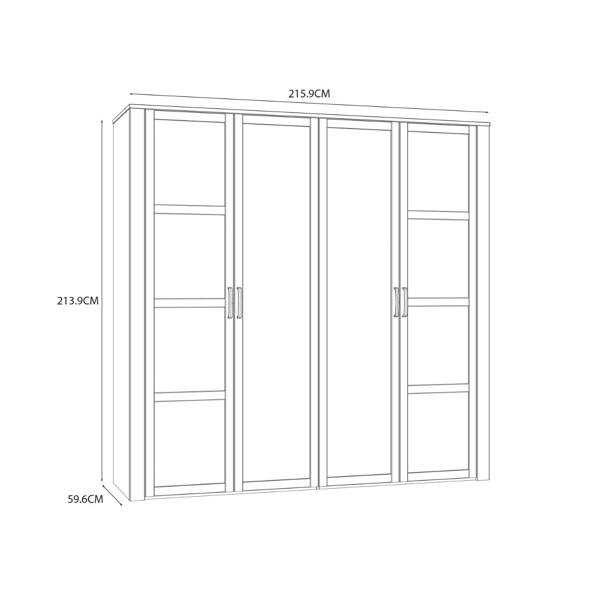 Avellino White & Riviera Oak mirrored wardrobe - original supplier photo 9