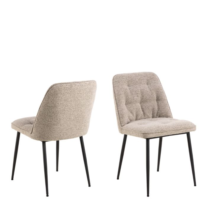 The Bellagio Beige Bouclé Dining Chair – Set of 2 – image 1