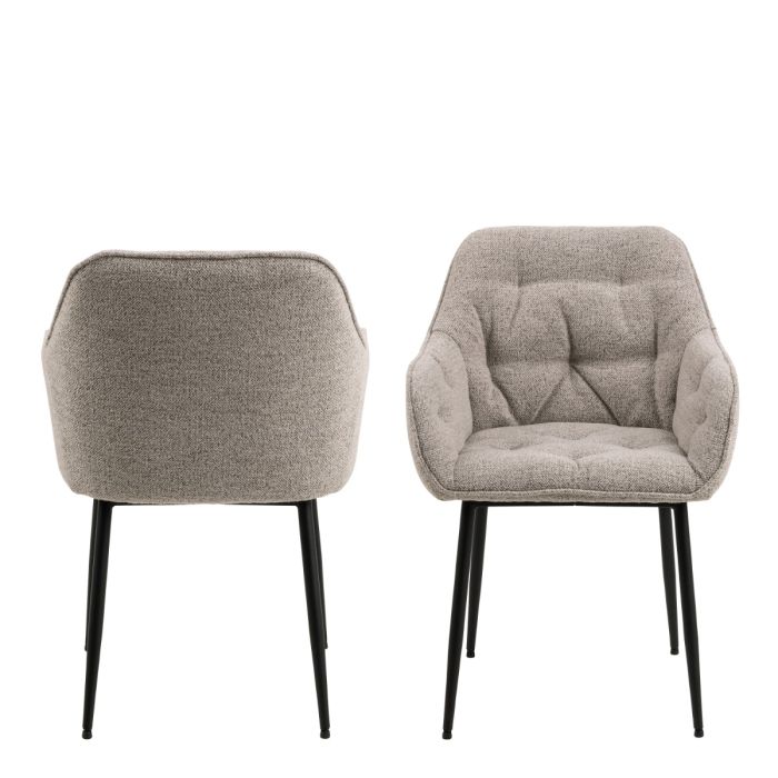The Bellagio Beige Bouclé Dining Chair with Arms – Set of 2 – image 2