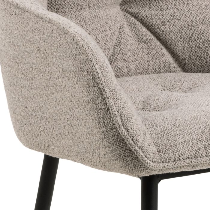 The Bellagio Beige Bouclé Dining Chair with Arms – Set of 2 – image 6