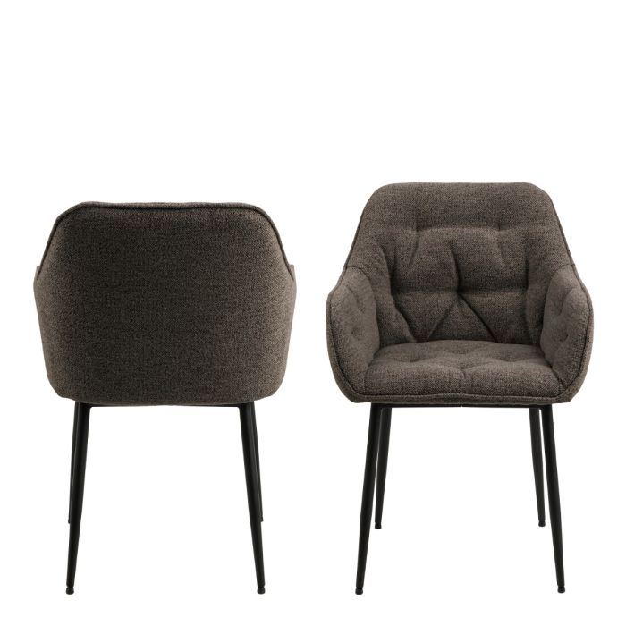 The Bellagio Taupe Bouclé Dining Chair with Arms – Set of 2 – image 2