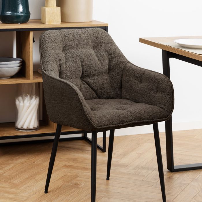 The Bellagio Taupe Bouclé Dining Chair with Arms – Set of 2 – image 5