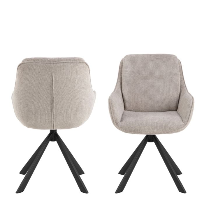 The Calista Sand Chenille Swivel Dining Chair – Set of 2 – image 2