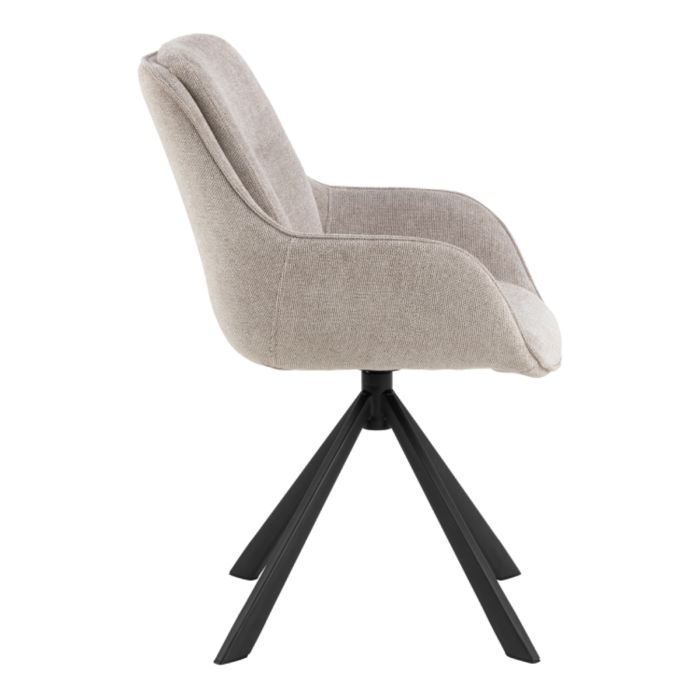 The Calista Sand Chenille Swivel Dining Chair – Set of 2 – image 3