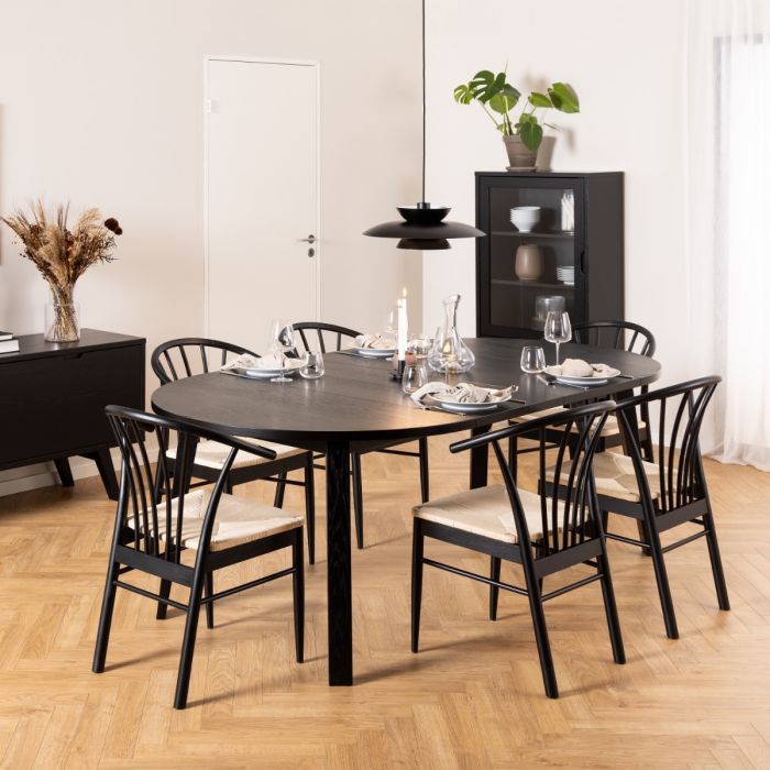The Cassia Black Oak Dining Chair with Woven Seat – Set of 2 – image 4