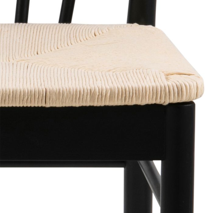 The Cassia Black Oak Dining Chair with Woven Seat – Set of 2 – image 8