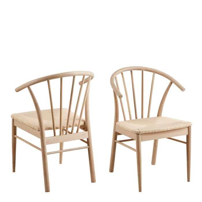 The Cassia White Oak Dining Chair with Woven Seat – Set of 2 – image 1