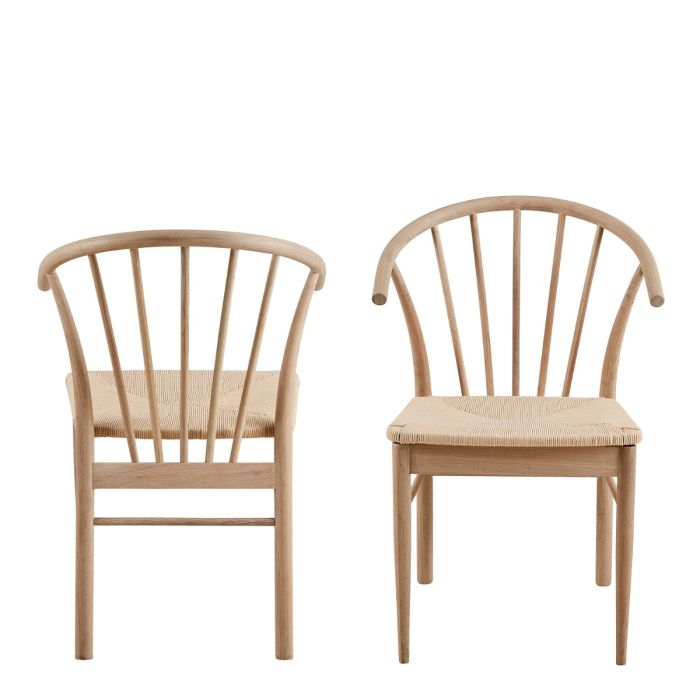 The Cassia White Oak Dining Chair with Woven Seat – Set of 2 – image 2