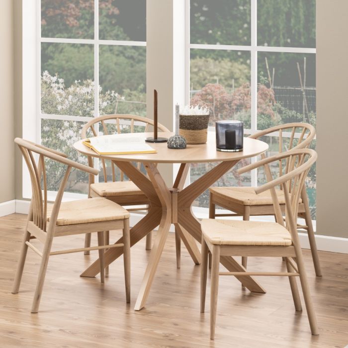 The Cassia White Oak Dining Chair with Woven Seat – Set of 2 – image 4